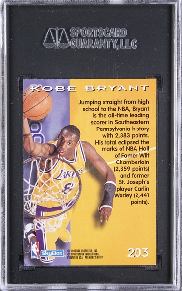 Lot Detail - 1996-97 Skybox Premium #203 Kobe Bryant Rookie Card 