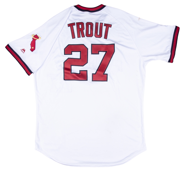 Mike Trout Game-Used 4th of July Jersey