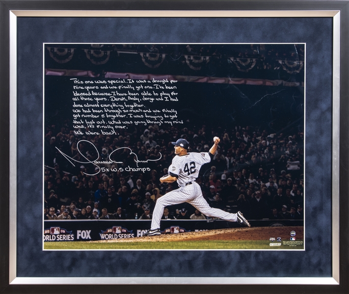 Mariano Rivera Signed New York Yankees 16x20 5x WS Champs Photo