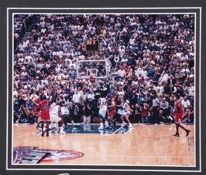 Michael Jordan The Last Shot” Spotlight Framed Photograph (Engraved S –  Behind the Glass, LLC