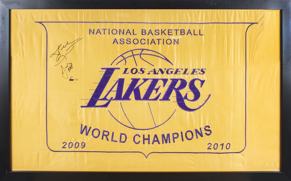 Los Angeles Lakers // NBA Championships Banner Display - Autograph  Authentic PERMANENT STORE - Touch of Modern
