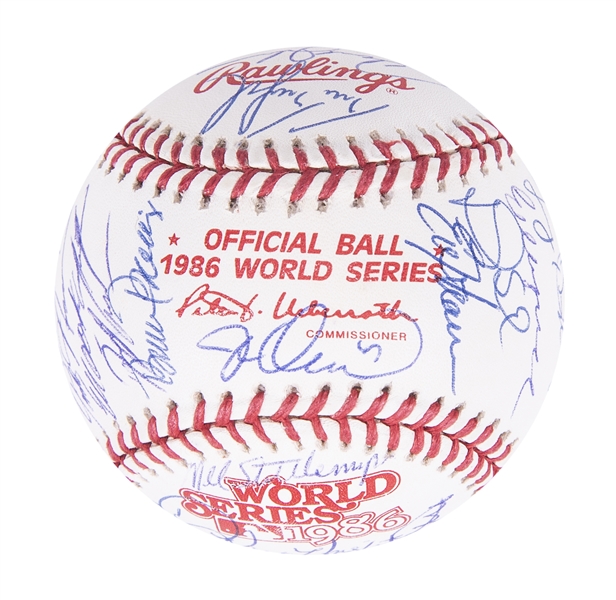 1986 World Series Baseball Signed by New York Mets Team