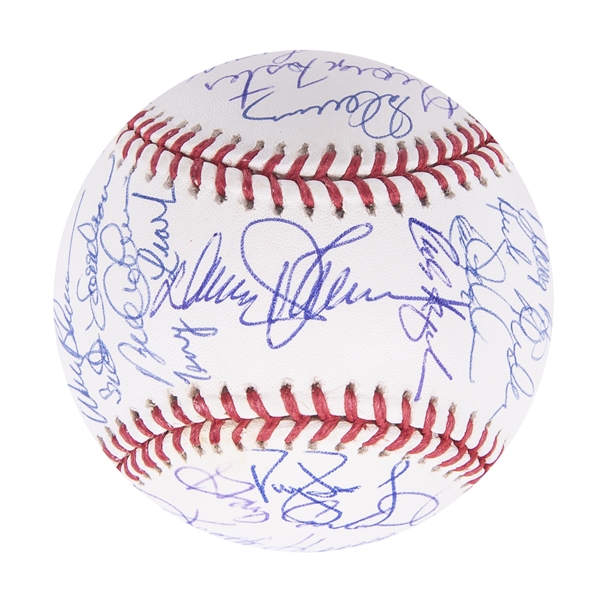 Lot Detail - 1986 New York Mets Team Signed Pinstripe Home Jersey With 33  Signatures in 34x42 Framed Display (PSA/DNA)