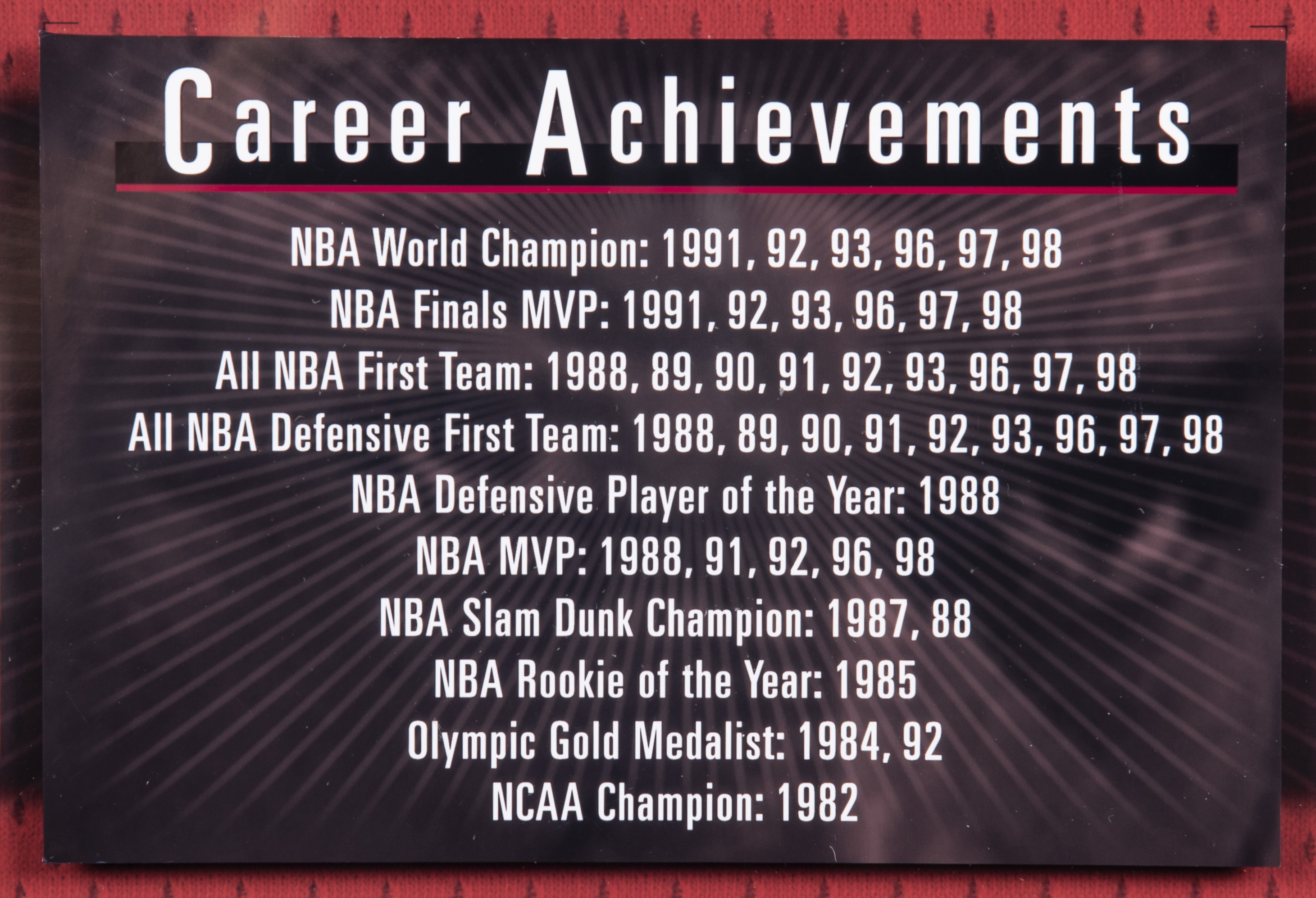 Lot Detail - Michael Jordan Signed "Career Achievements" Piece in