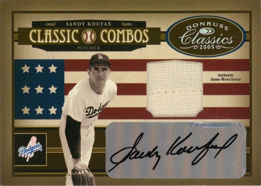 Sandy Koufax Game Worn Jersey Baseball Card