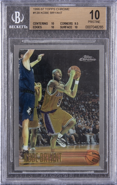Lot Detail - 1996/97 Topps Chrome #138 Kobe Bryant Rookie Card 
