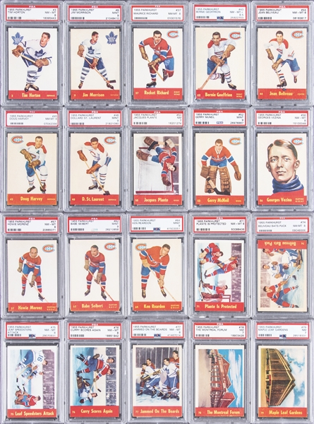 1955/56 Parkhurst Hockey Complete Set (79) Including PSA MINT 9 Examples! - #2 on the PSA Set Registry!