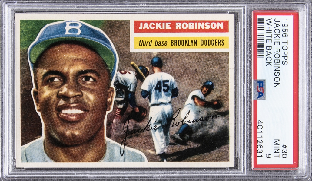Lot Detail - 1956 Topps Baseball- #30 Jackie Robinson, Dodgers- White Back
