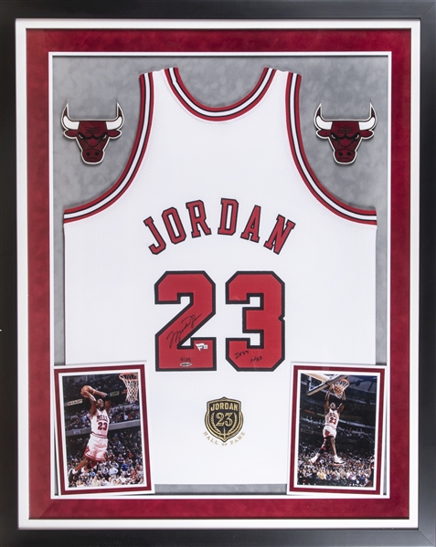 Michael Jordan Autographed Chicago Bulls Jersey Framed