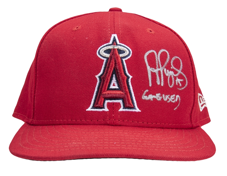 Lot Detail - 2017 Albert Pujols Game Used & Signed Los Angeles Angels Cap  Used on 7/9/2017 For Home Run #604 (MLB Authenticated & Beckett)