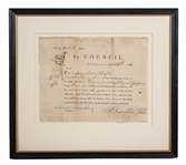 1786 Benjamin Franklin Signed Document 11x12 Framed Display (JSA)