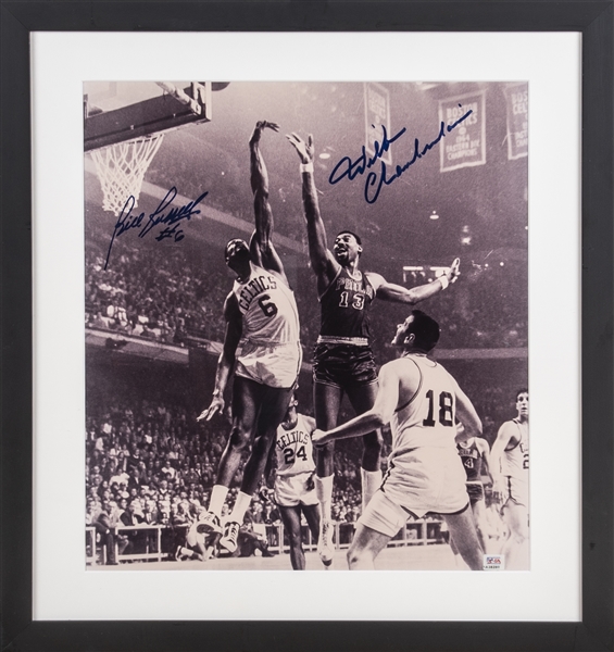 WILT CHAMBERLAIN AND BILL RUSSELL SIGNED PHOTOGRAPH