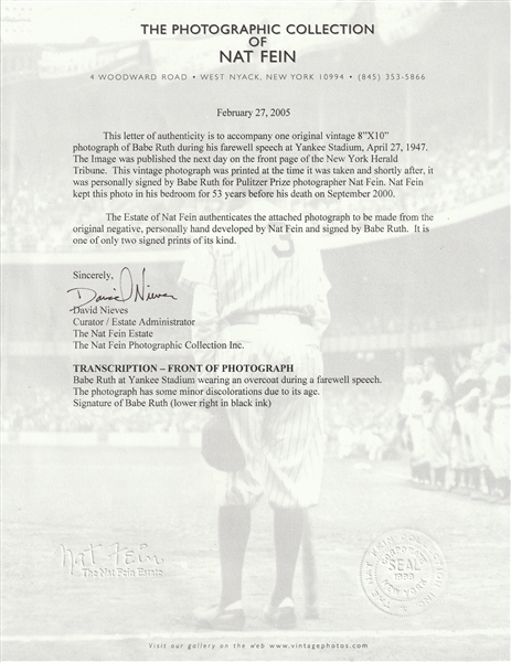 Babe Ruth Gives His 'Farewell To Baseball' Speech
