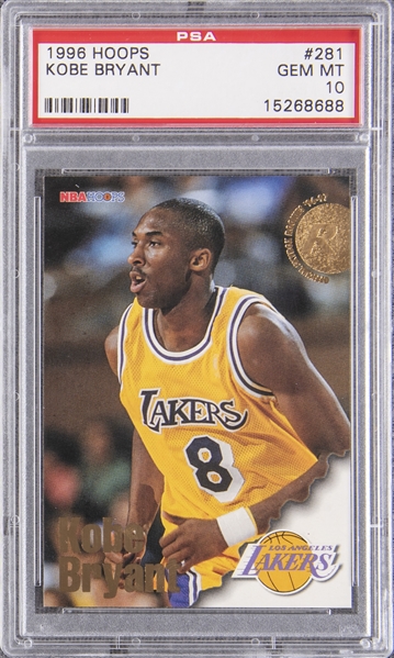 Lot Detail - 1996/97 Hoops #281 Kobe Bryant Rookie Card – PSA GEM 