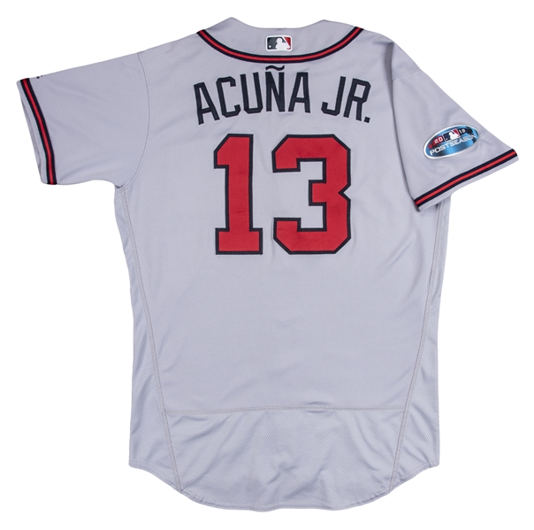 Ronald Acuna Jr. MLB Authenticated Game-Used Los Bravos Jersey - Size 46