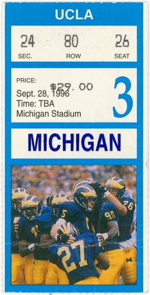 1996 UCLA Michigan Tom Brady 1st Pass 