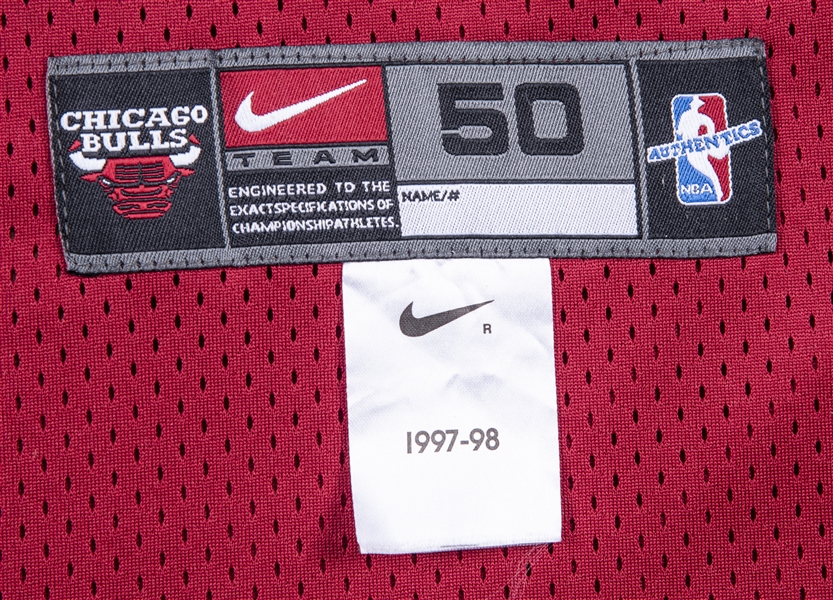 Michael Jordan Autographed 25th Anniversary 1998 Championship Embroidered  1997-98 Chicago Bulls NBA Finals Patch Red Authentic Mitchell & Ness Jersey