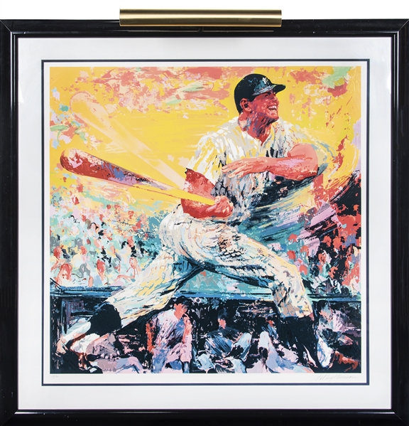 Lot Detail - Mickey Mantle Original Framed Artwork Painting By