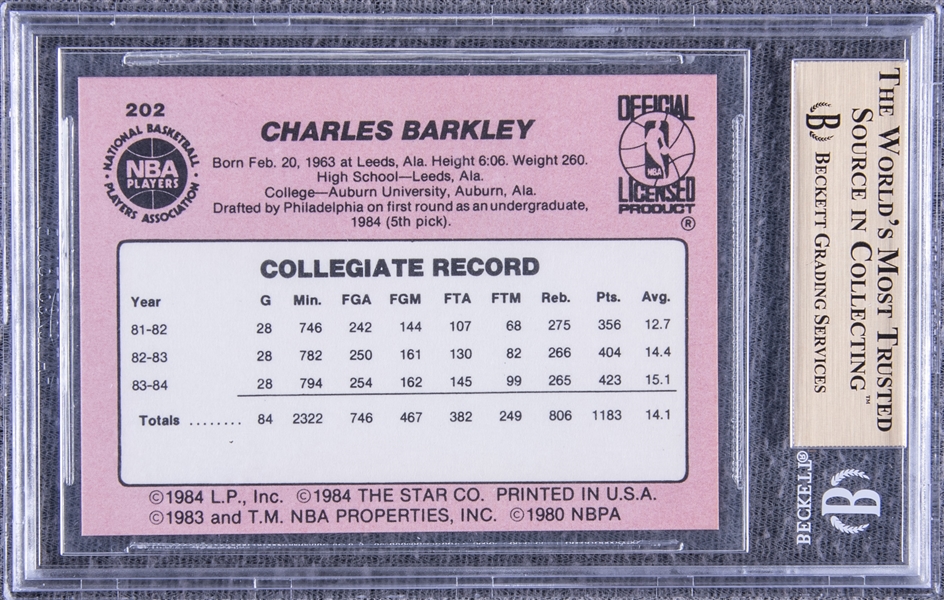 Lot Detail - 1984-85 Star Co. #202 Charles Barkley Rookie Card 