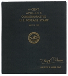 1969 Buzz Aldrin Twice Signed Apollo 8 Commemorative US Postage Stamp Uncut Set (Beckett)