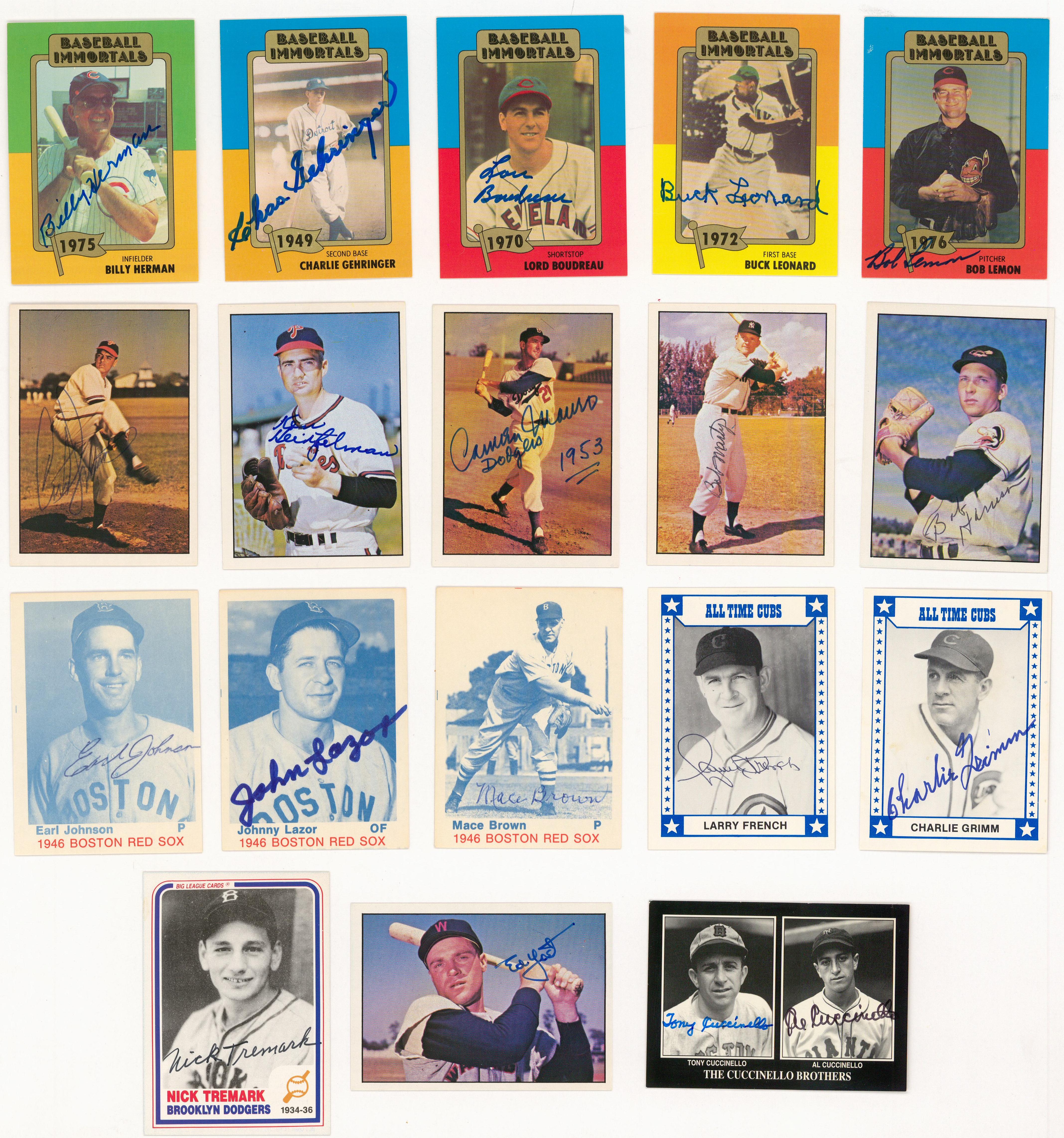 Lot Detail - 1975-1993 Assorted Brands Baseball Signed Cards Collection ...