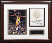 Kobe Bryant Signed Litho With Handwritten Reflection on 2002 Lakers NBA Championship In 25x20 Framed Display 1/1 (UDA)