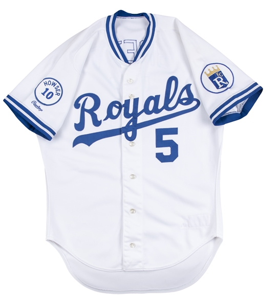 Lot Detail - 1987 George Brett Game Used & Signed Kansas City Royals Home  Jersey (Sports Investors Authentication, PSA/DNA & SGC)