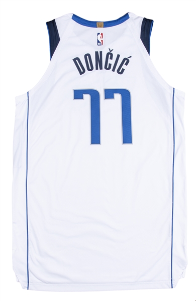 2019 Luka Doncic Game Used Mavericks Association Jersey Used 12/12/19 in Mexico City-Triple Double Game-First In NBA History To Have Multiple 40-Pt Triple Double Games Before Age 21 (NBA/MeiGray)