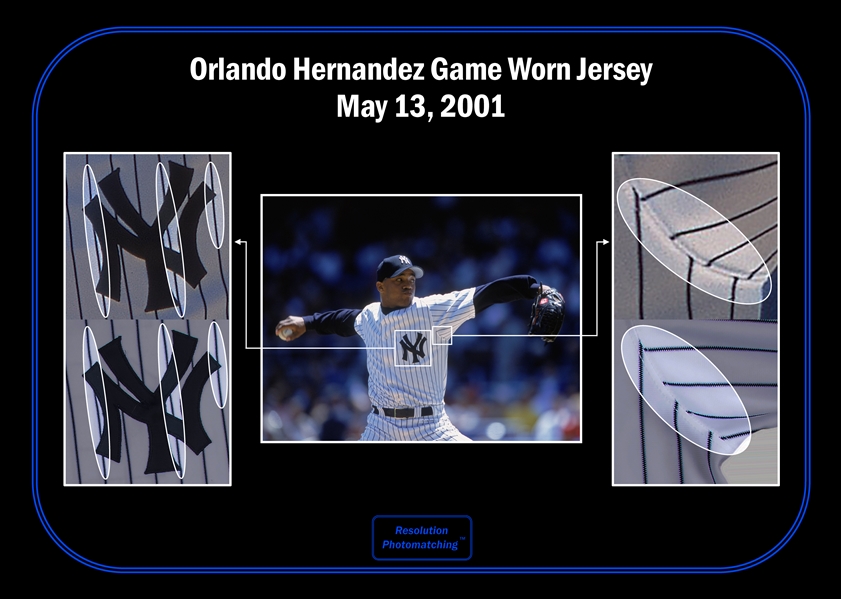 Showpieces Sports 1999 Orlando El Duque Hernandez Oneonta Yankees Game used Minor League Jersey