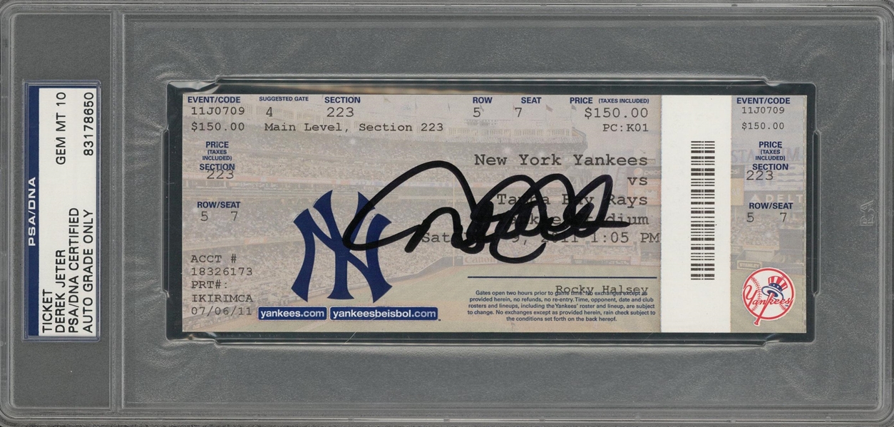 Lot Detail - 2007 DEREK JETER NEW YORK YANKEES AUTOGRAPHED AND