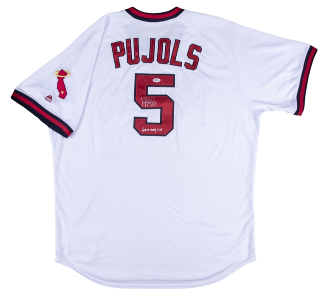 Lot Detail - 2018 Albert Pujols Game Used & Signed Los Angeles Angels 80s  Turn Back the Clock Jersey (MLB Authenticated & Beckett)