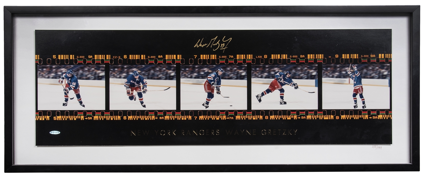 Wayne Gretzky New York Rangers Jersey Hockey Frame with Signed 8x10