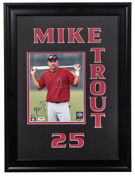 Lot Detail - Mike Trout Signed and Framed Anaheim Angels Jersey