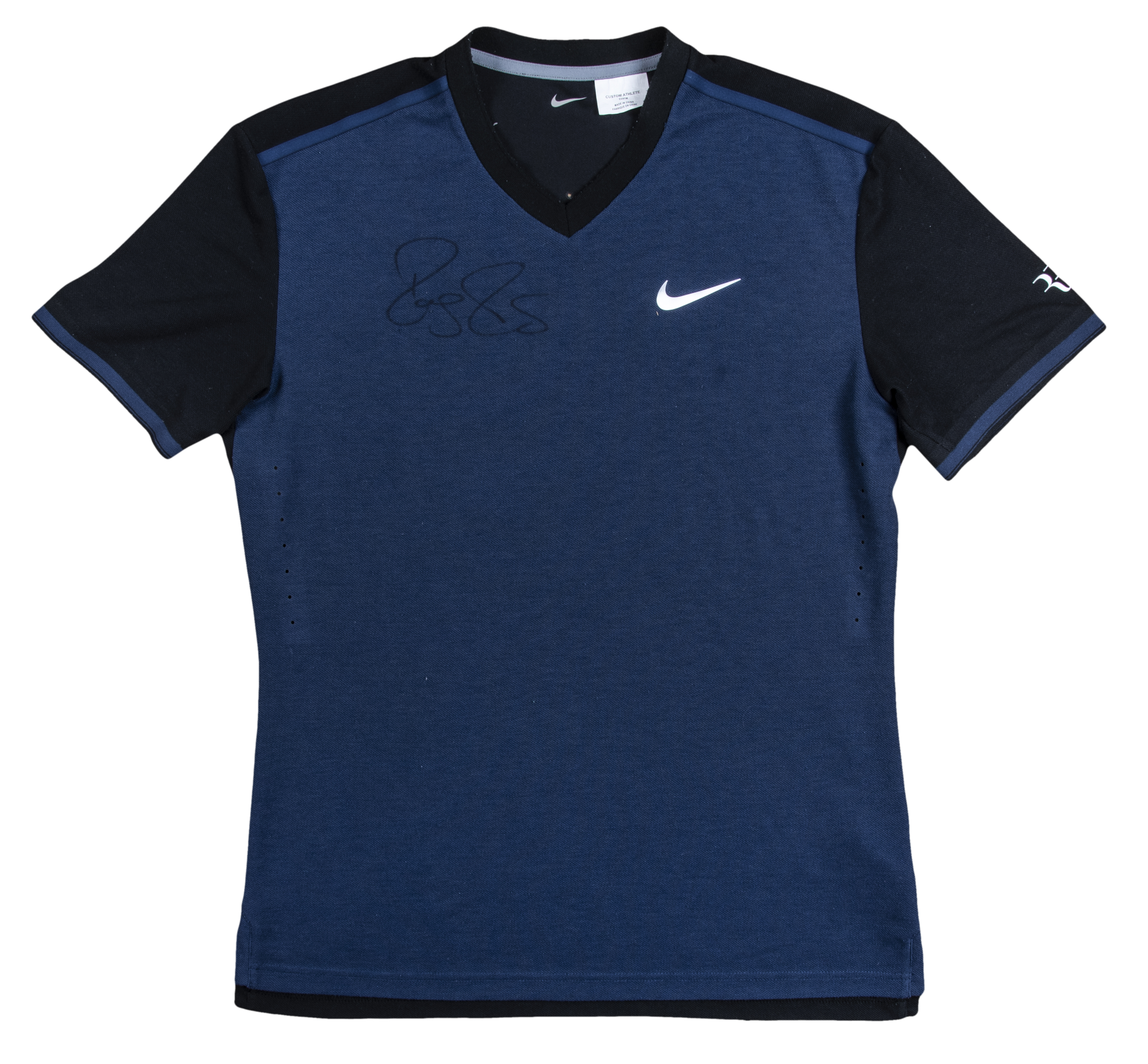 Lot Detail - 2015 Roger Federer Match Used and Signed Nike Custom Shirt