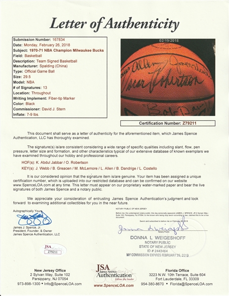 Kareem Abdul Jabbar Autographed Spalding Basketball W/ COA