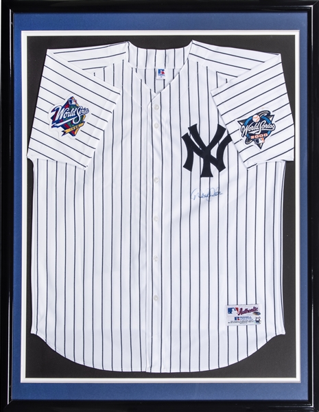 Lot Detail - Derek Jeter Signed World Series Patch Yankees Home Jersey  Hand-Numbered 2/2 (Steiner)