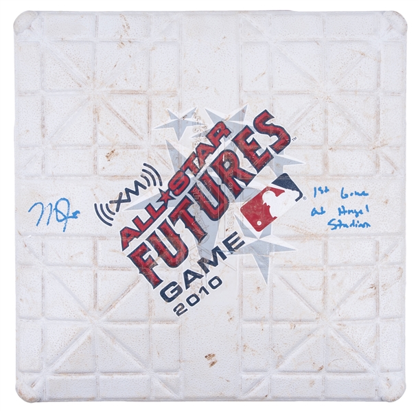 Lot Detail - 2010 Mike Trout Futures Game Used and Signed 2nd Base