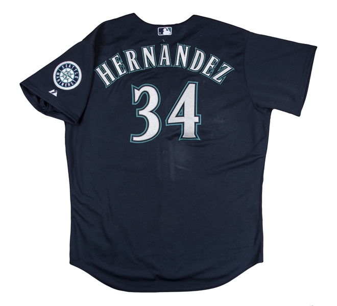 Lot Detail - 2014 Felix Hernandez Game Used Seattle Mariners Alternate  Jersey - ERA Title & 5th All Star Season (Mariners COA)