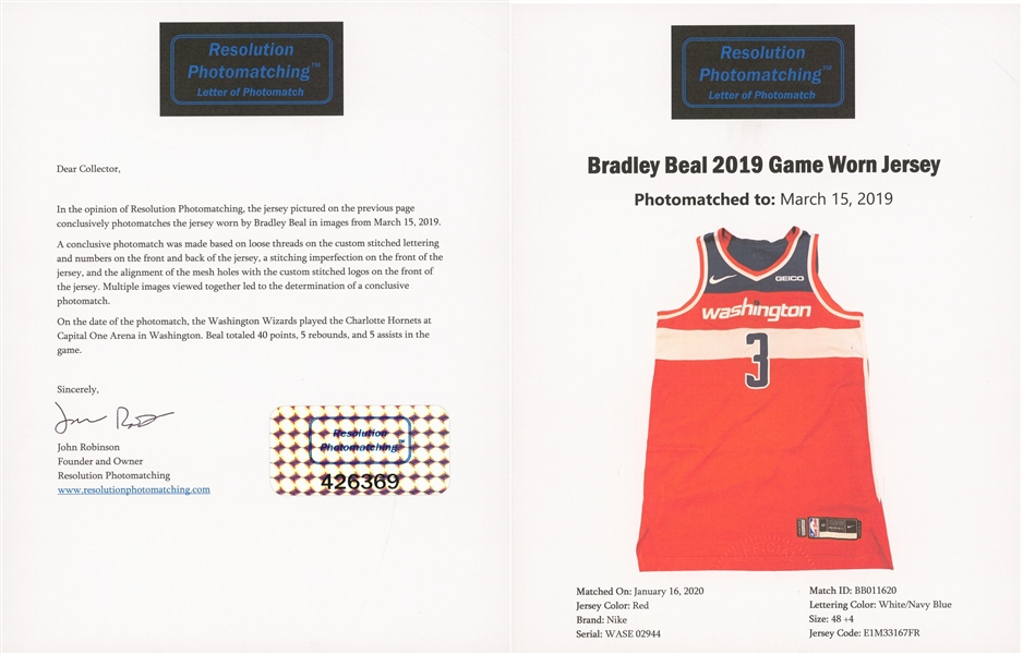 Bradley Beal - Washington Wizards - Game-Worn Earned Edition Jersey -  Season-High 46 Points - Worn 2 Games - 2018-19 Season