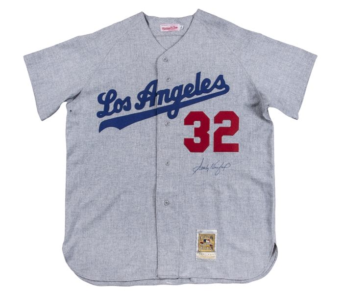 Sandy Koufax Brooklyn Dodgers Autographed Mitchell and Ness 1963 Gray  Authentic Jersey