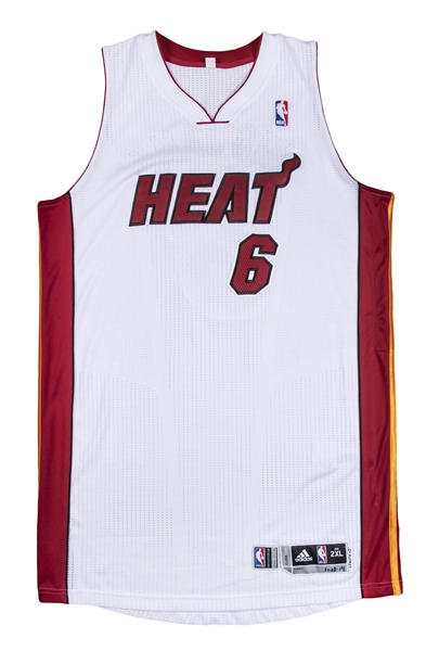 2013-14 LeBron James Game Worn Miami Heat Jersey. Basketball, Lot  #80138
