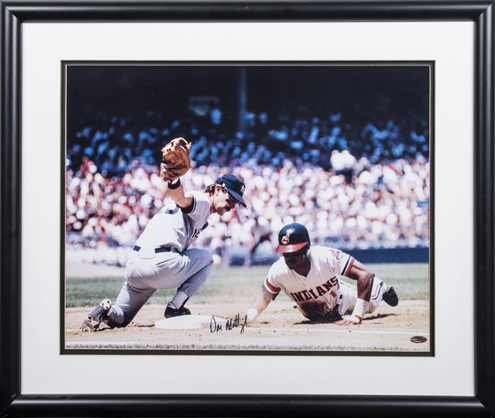 Lot Detail - Don Mattingly Signed and Framed to 26x22 Fielding Photo  (Steiner)