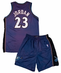 2001-02 Michael Jordan Game Used & Signed Washington Wizards Road Uniform Photo Matched To 6 Games (Sports Investors, Beckett & George Koehler Michael Jordan Collection LOA)