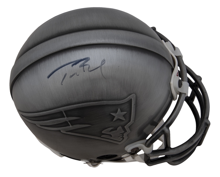 Tom Brady Signed The Patriots Mini Helmet - CharityStars
