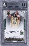 2012-13 UD "Exquisite Collection" Endorsements #EE-JA LeBron James Signed Card (#75/99) – BGS NM-MT+ 8.5/BGS 10