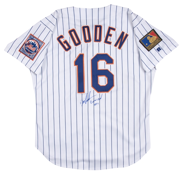 DWIGHT GOODEN SIGNED 1994 NEW YORK METS TEAM ISSUED ROAD JERSEY