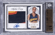 2009/10 Panini National Treasures "Century Gold" #206 Stephen Curry Signed Patch Rookie Card (#10/25) – BGS GEM MT 9.5/BGS 10