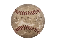 1937 Lou Gehrig Game Used 459th Home Run OAL Harridge Baseball Used on 9/5/37 (MEARS)