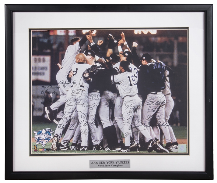 Lot - Mariano Rivera Autographed NY Yankees Derek Jeter Throwback Jersey,  JSA