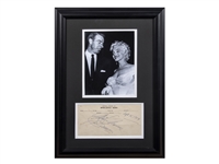 1954 Marilyn Monroe & Joe DiMaggio Autograph Display With Photo -  12 x 18" Framed Display (PSA/DNA) 